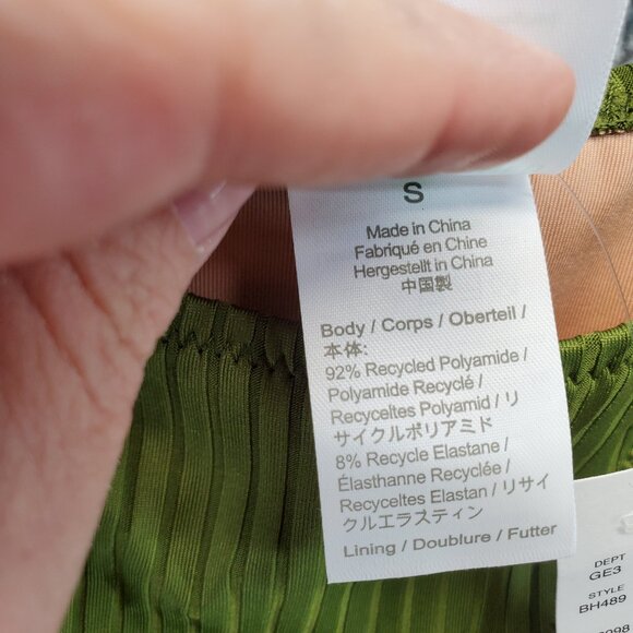 J.Crew Wide Rib Curved Waist Cheeky String Bikini Bottom Rings Green - Picture 6 of 8